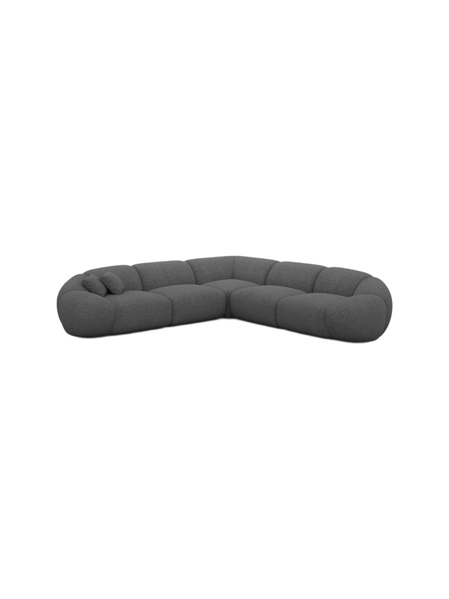 
5-Sitzer Design Ecksofa „Arden“ mit Bouclé-Bezug - Bouclé Graphit