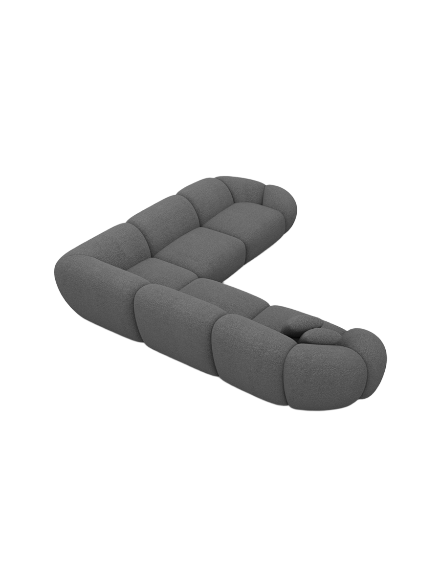
5-Sitzer Design Ecksofa „Arden“ mit Bouclé-Bezug - Bouclé Graphit