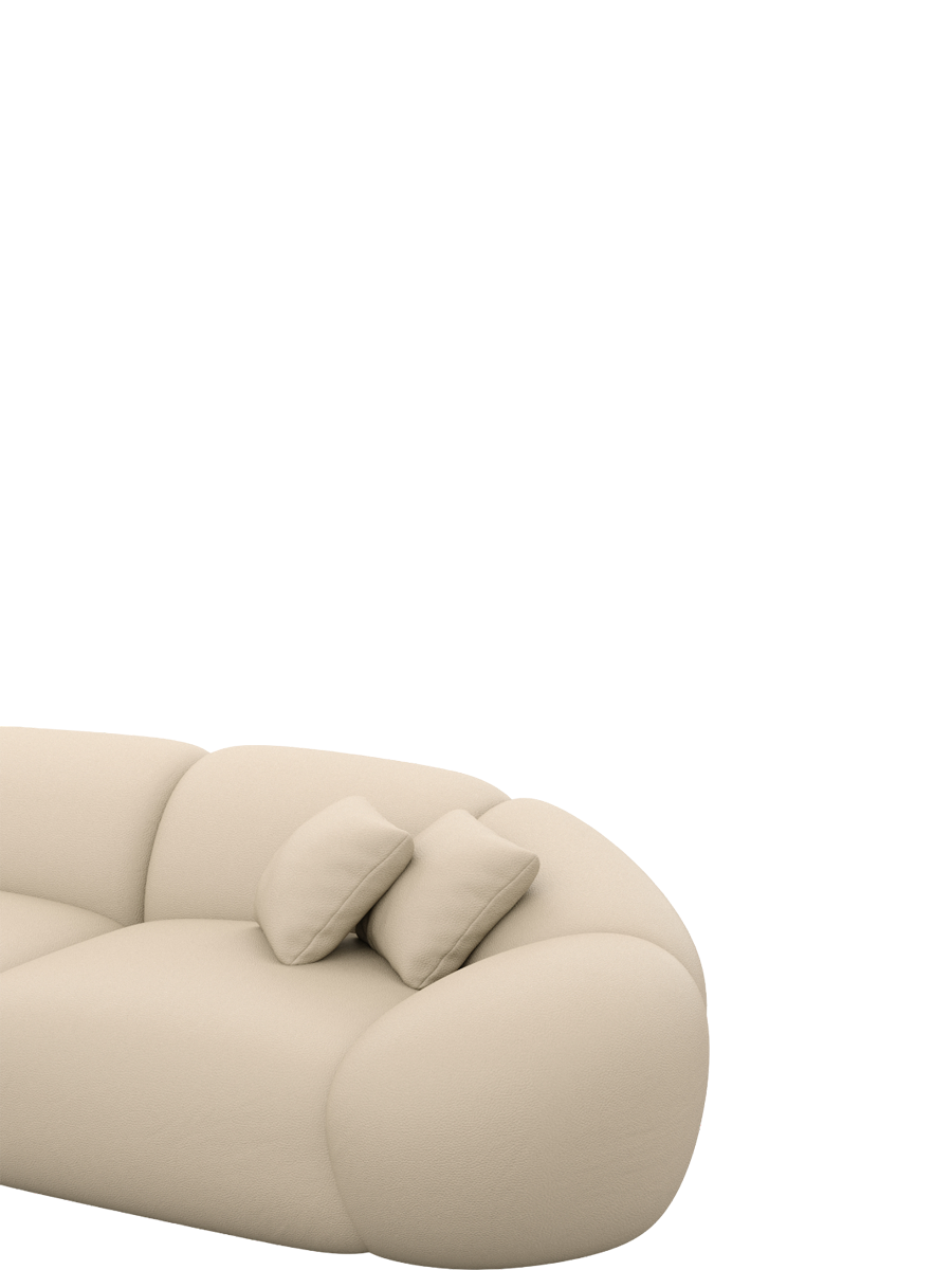 
5-Sitzer Design Echtleder Ecksofa „Arden“ - Echtleder Beige