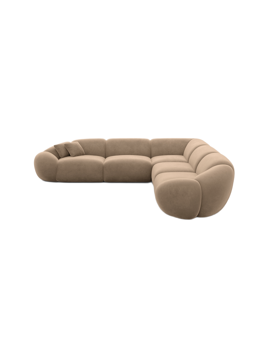 
5-Sitzer Design Ecksofa „Arden“ mit Samtbezug - Samtbezug Königsblau