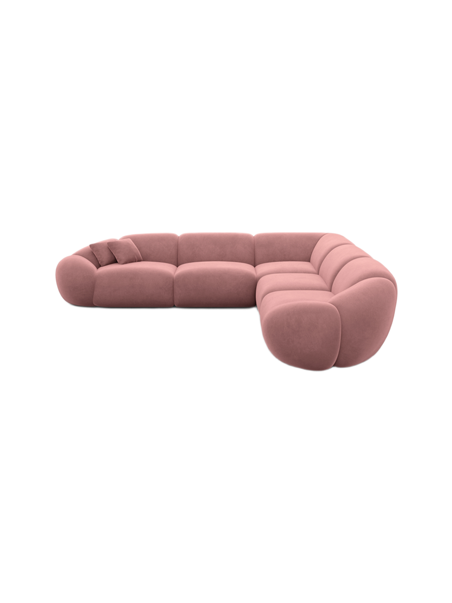 
5-Sitzer Design Ecksofa „Arden“ mit Samtbezug - Samtbezug Königsblau