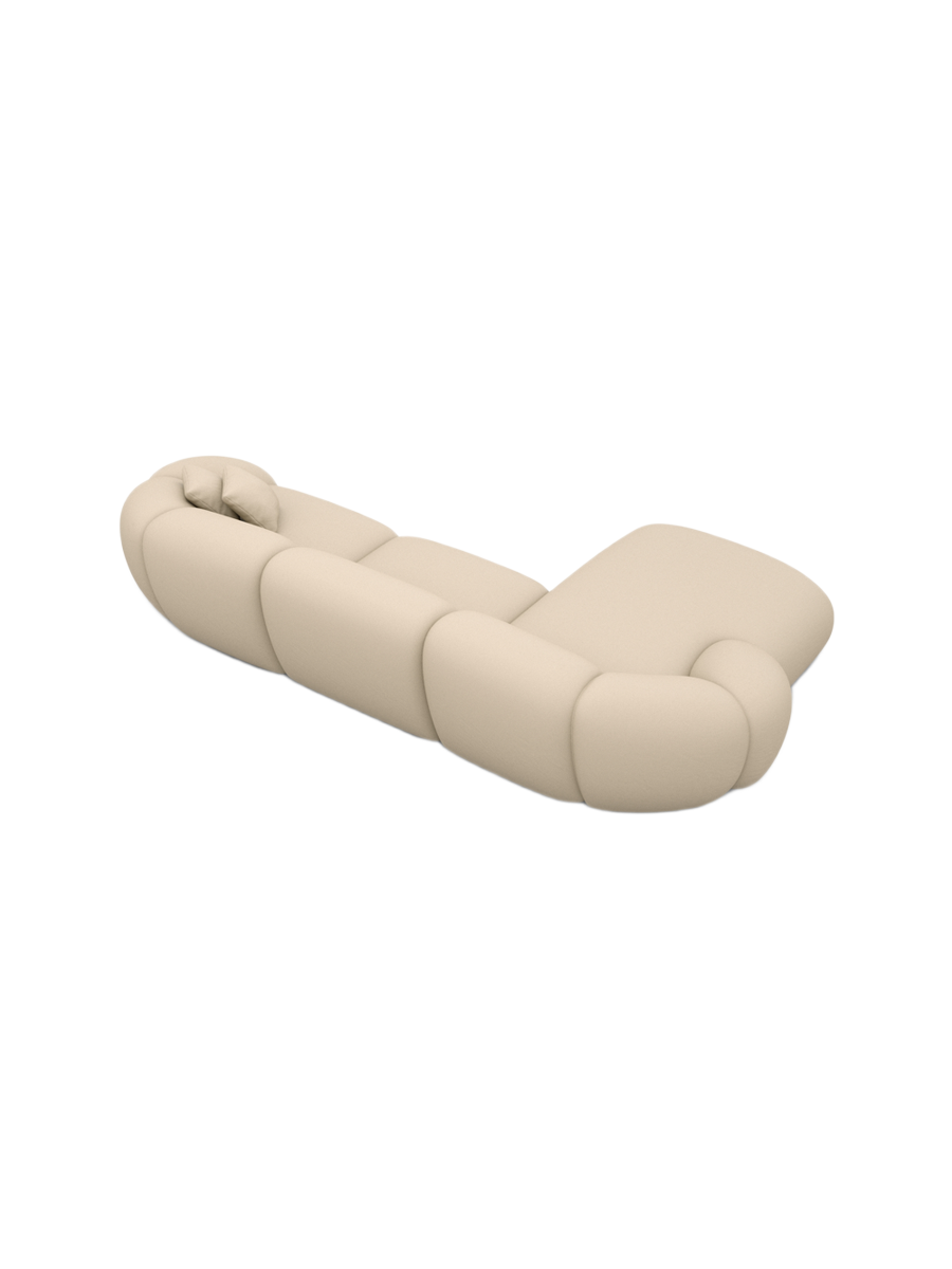 
4-Sitzer Design Echtleder Ecksofa „Arden“ - Echtleder Beige / Eckteil links