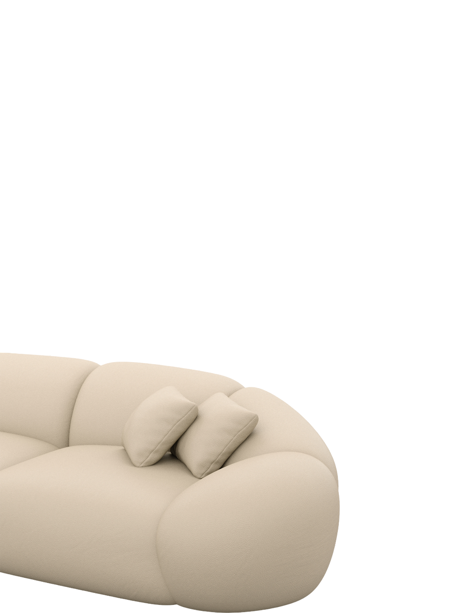 
4-Sitzer Design Echtleder Ecksofa „Arden“ - Echtleder Beige / Eckteil links