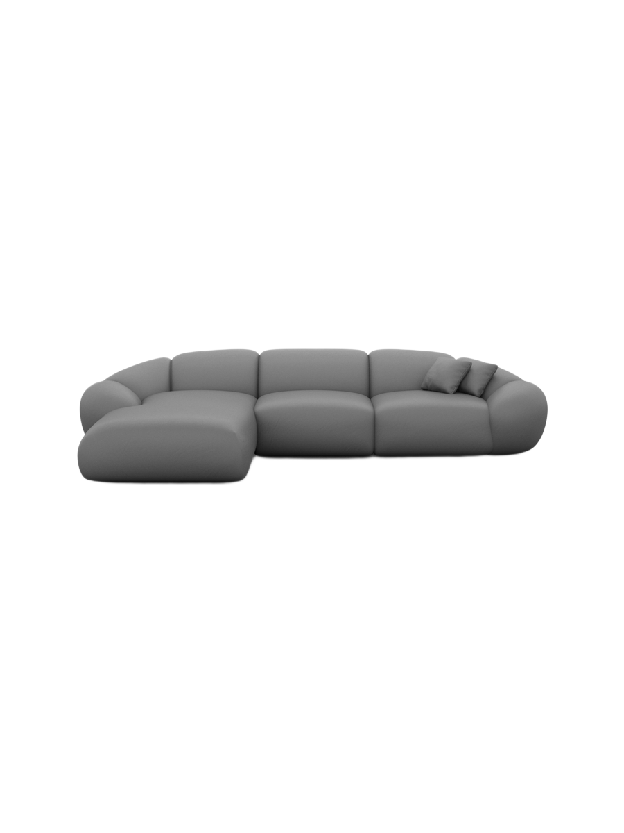 
4-Sitzer Design Echtleder Ecksofa „Arden“ - Echtleder Beige / Eckteil links