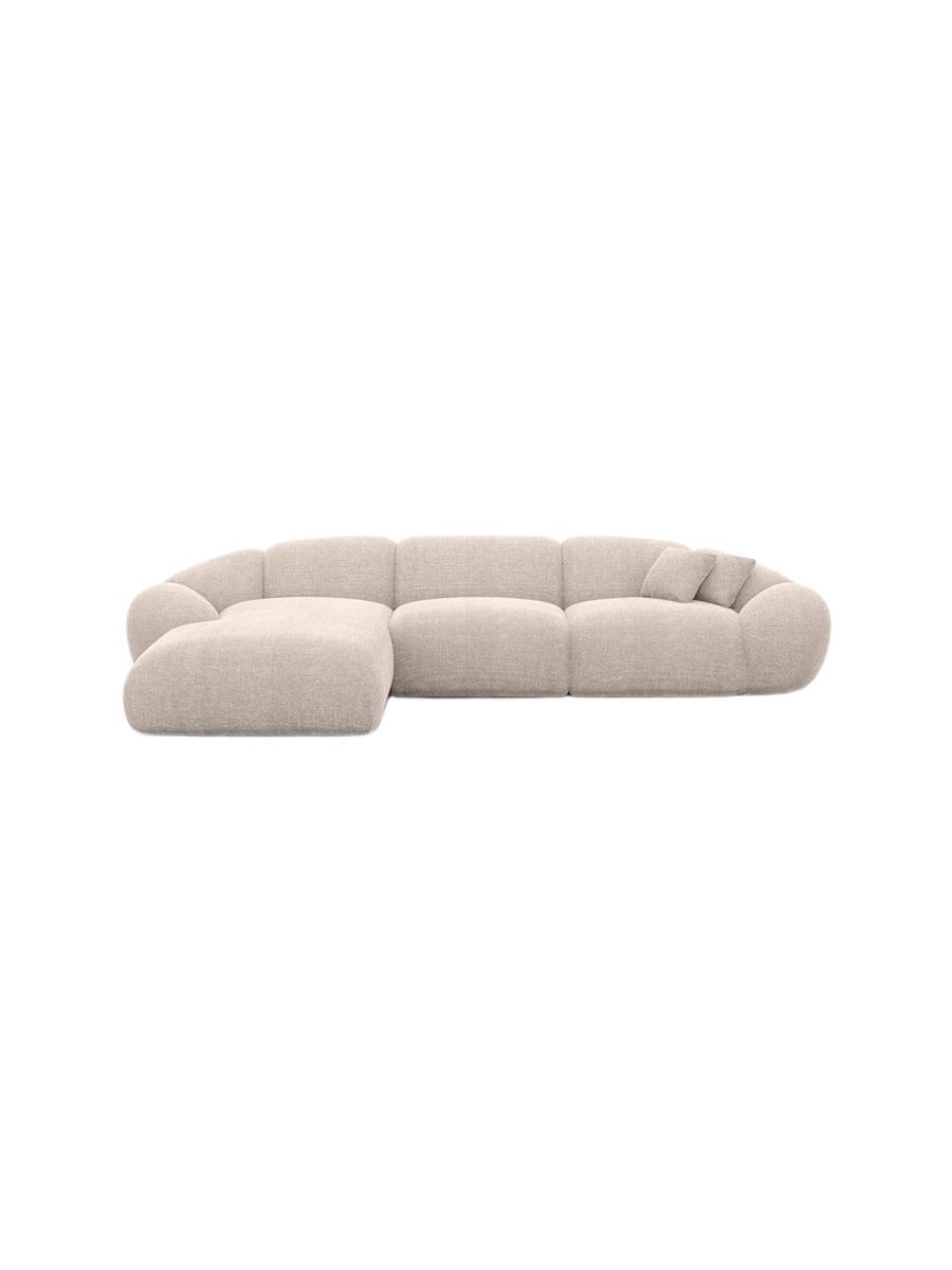 
4-Sitzer Design Ecksofa „Arden“ mit Strukturstoff-Bezug - Strukturstoff Anthrazit / Eckteil links