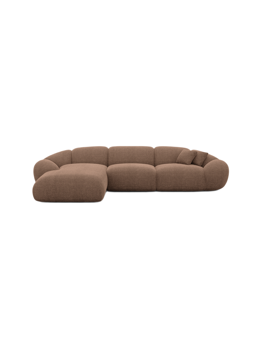 
4-Sitzer Design Ecksofa „Arden“ mit Strukturstoff-Bezug - Strukturstoff Anthrazit / Eckteil links