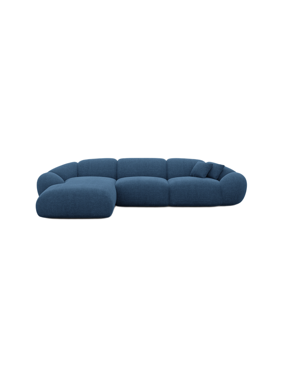 
4-Sitzer Design Ecksofa „Arden“ mit Strukturstoff-Bezug - Strukturstoff Anthrazit / Eckteil links