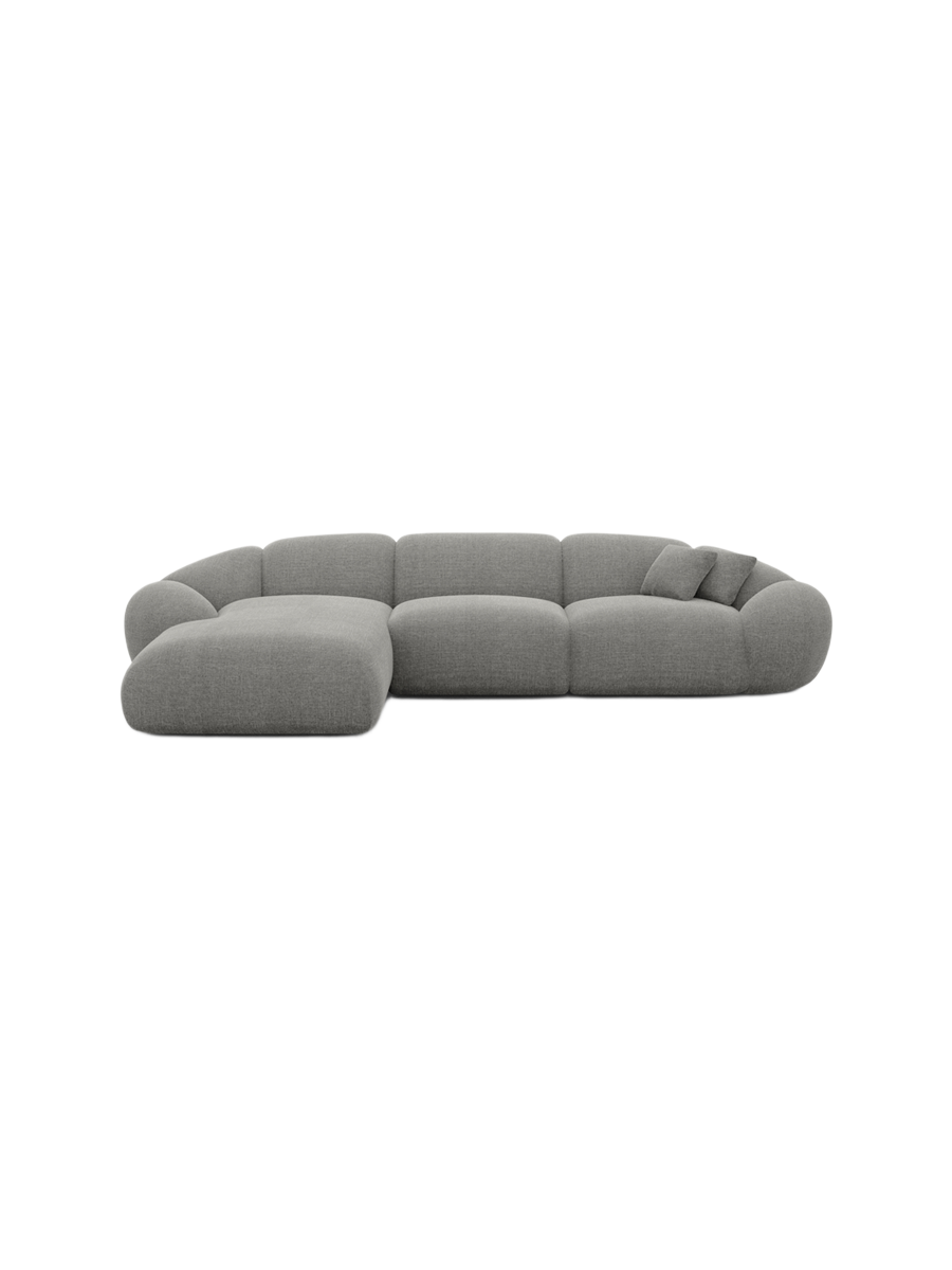
4-Sitzer Design Ecksofa „Arden“ mit Strukturstoff-Bezug - Strukturstoff Anthrazit / Eckteil links