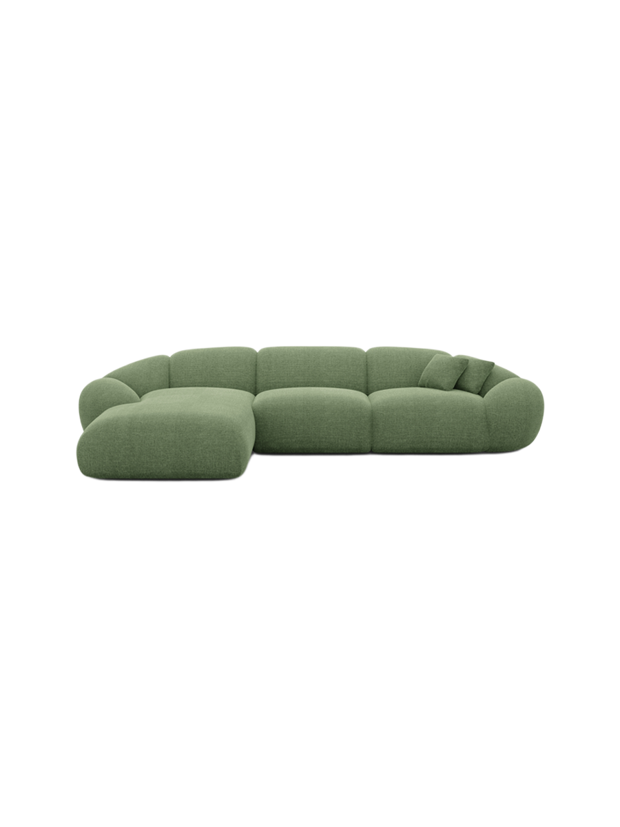 
4-Sitzer Design Ecksofa „Arden“ mit Strukturstoff-Bezug - Strukturstoff Anthrazit / Eckteil links
