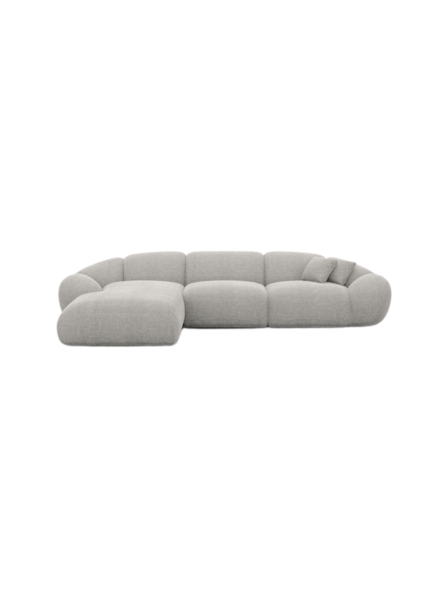 
4-Sitzer Design Ecksofa „Arden“ mit Strukturstoff-Bezug - Strukturstoff Anthrazit / Eckteil links