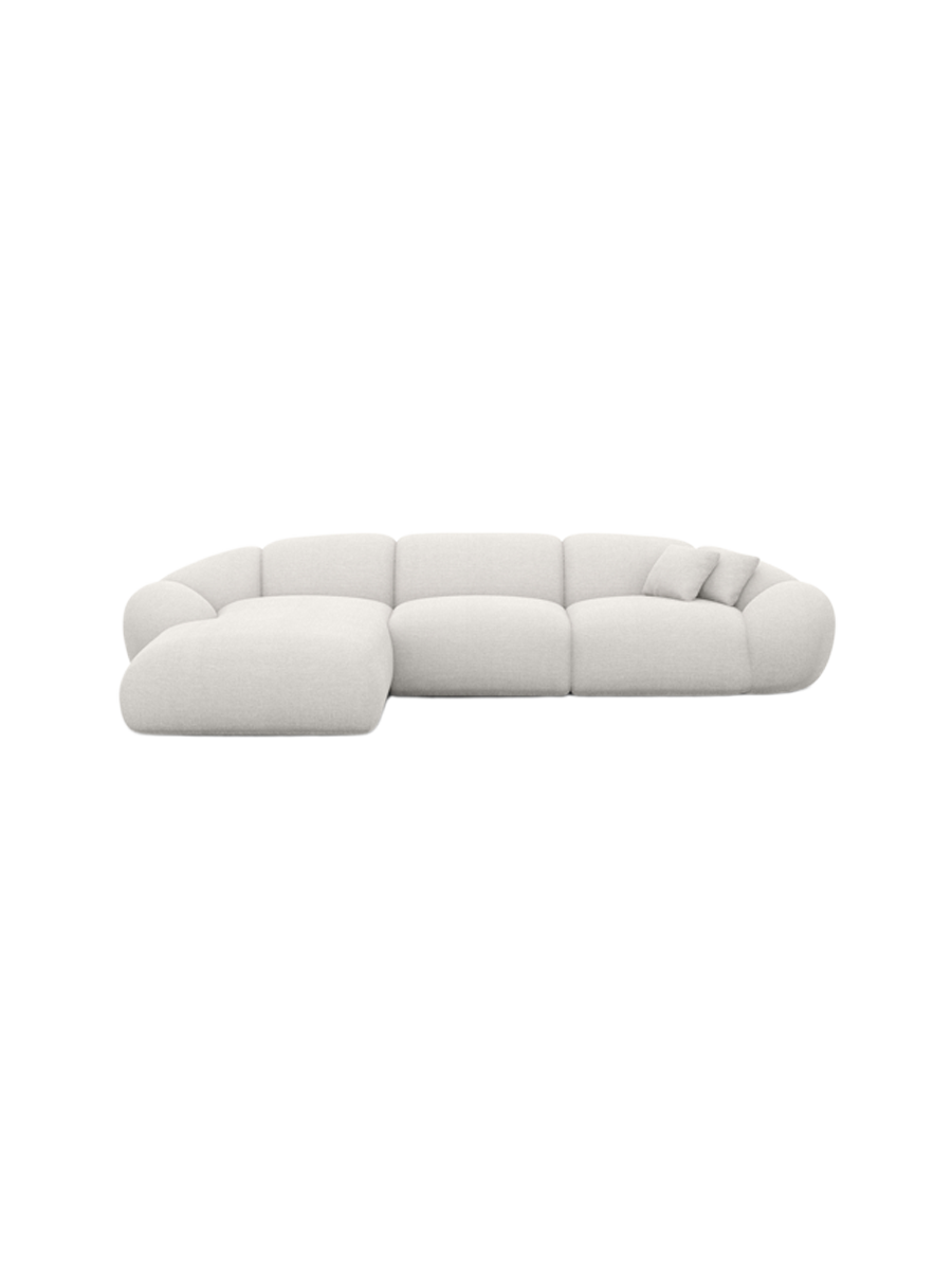 
4-Sitzer Design Ecksofa „Arden“ mit Strukturstoff-Bezug - Strukturstoff Anthrazit / Eckteil links