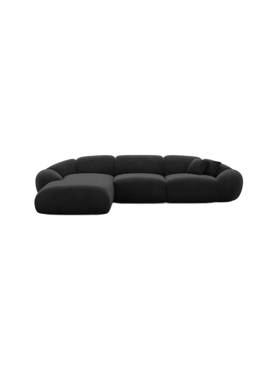 
4-Sitzer Design Ecksofa „Arden“ mit Samtbezug - Samtbezug Königsblau / Eckteil links