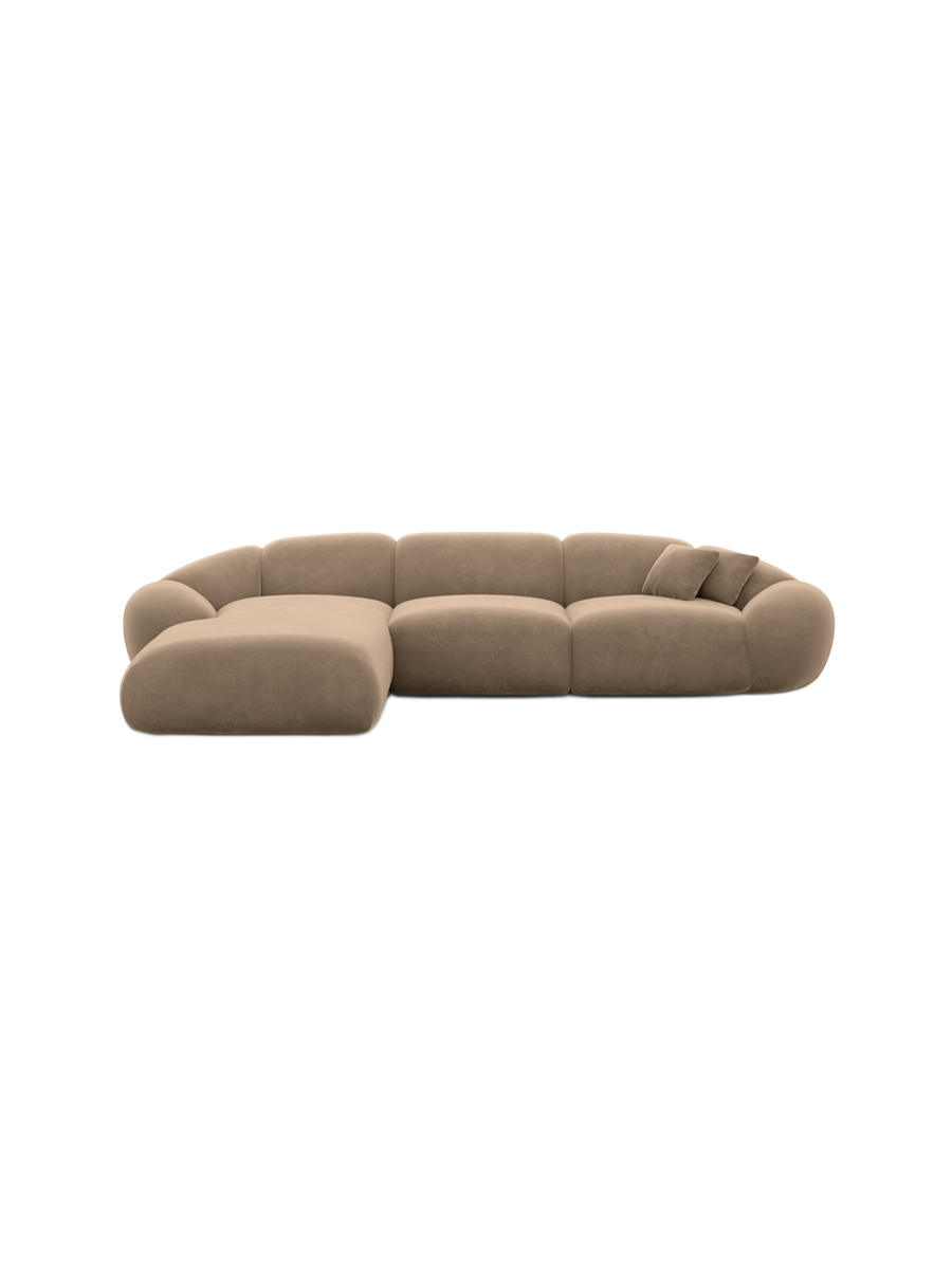 
4-Sitzer Design Ecksofa „Arden“ mit Samtbezug - Samtbezug Königsblau / Eckteil links