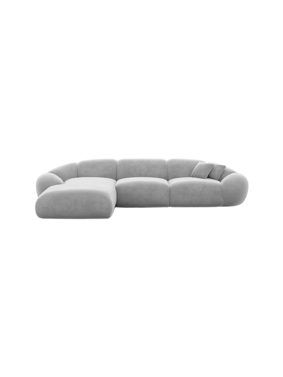 
4-Sitzer Design Ecksofa „Arden“ mit Samtbezug - Samtbezug Königsblau / Eckteil links