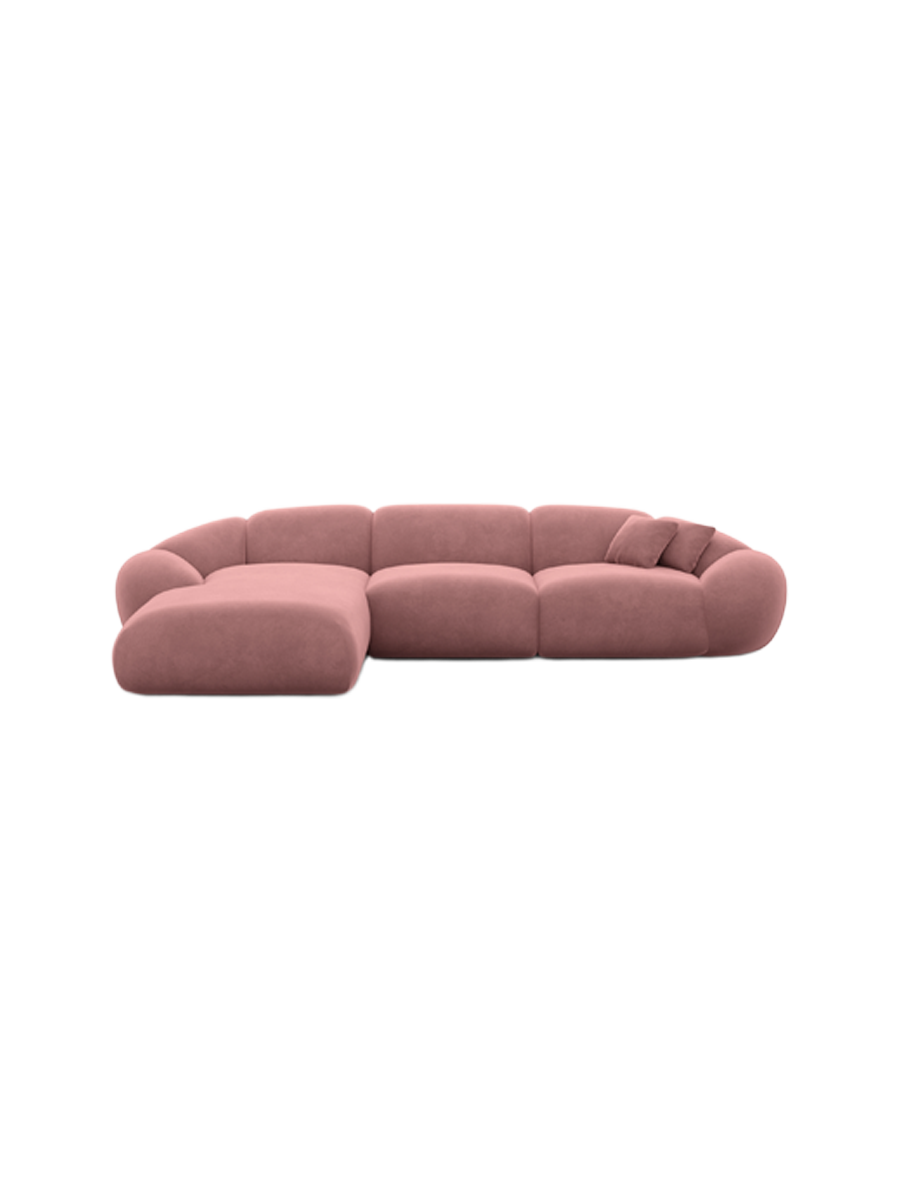 
4-Sitzer Design Ecksofa „Arden“ mit Samtbezug - Samtbezug Königsblau / Eckteil links