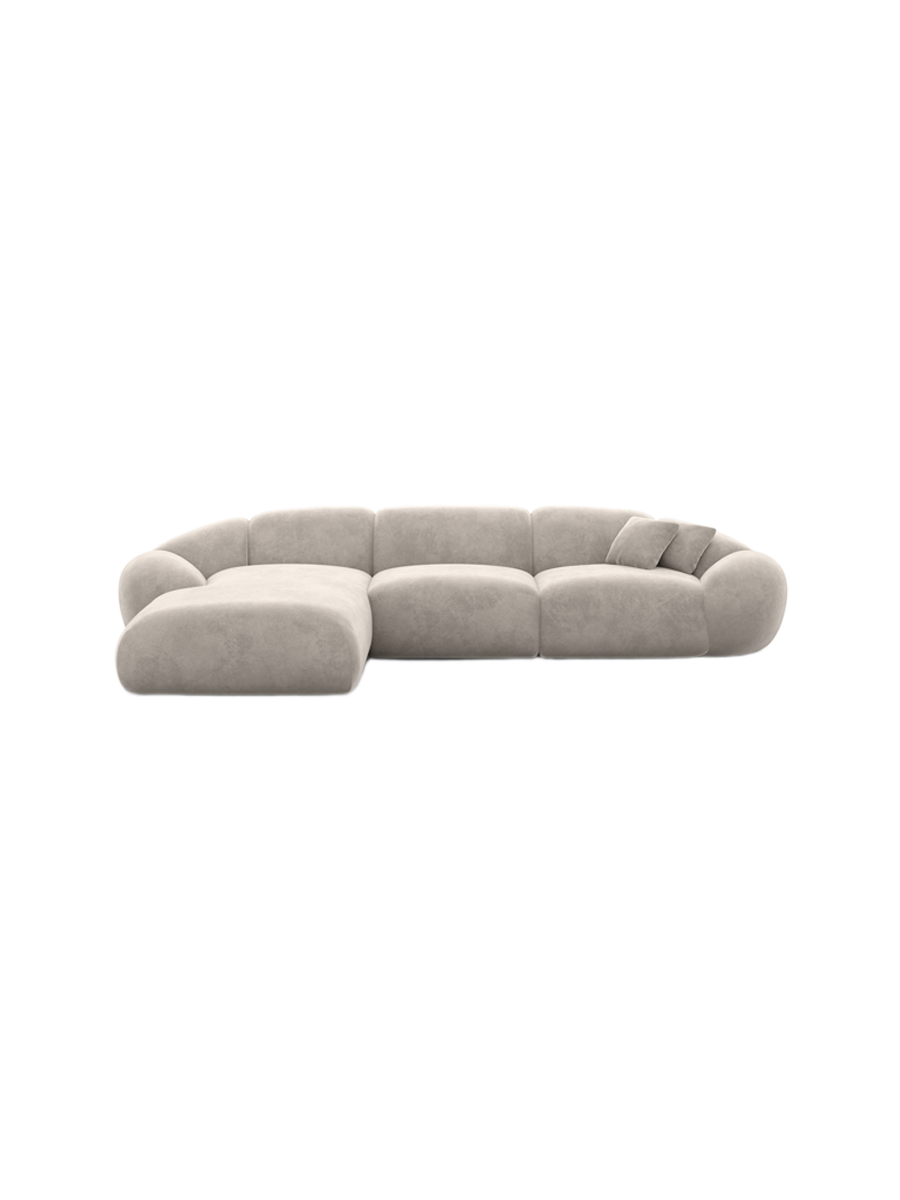 
4-Sitzer Design Ecksofa „Arden“ mit Samtbezug - Samtbezug Königsblau / Eckteil links