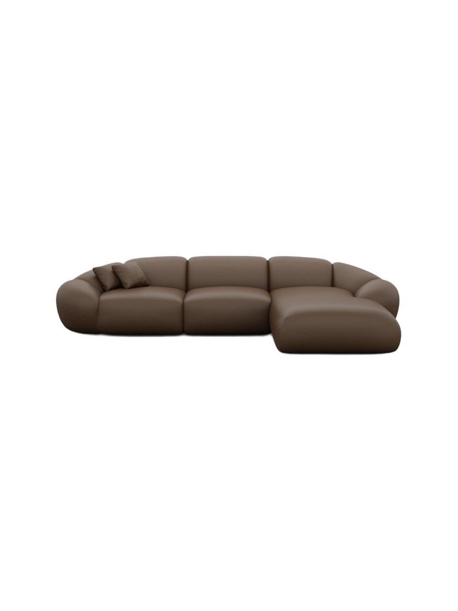 
4-Sitzer Design Echtleder Ecksofa „Arden“ - Echtleder Beige / Eckteil links