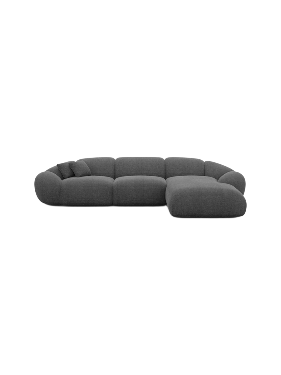 
4-Sitzer Design Ecksofa „Arden“ mit Strukturstoff-Bezug - Strukturstoff Anthrazit / Eckteil links