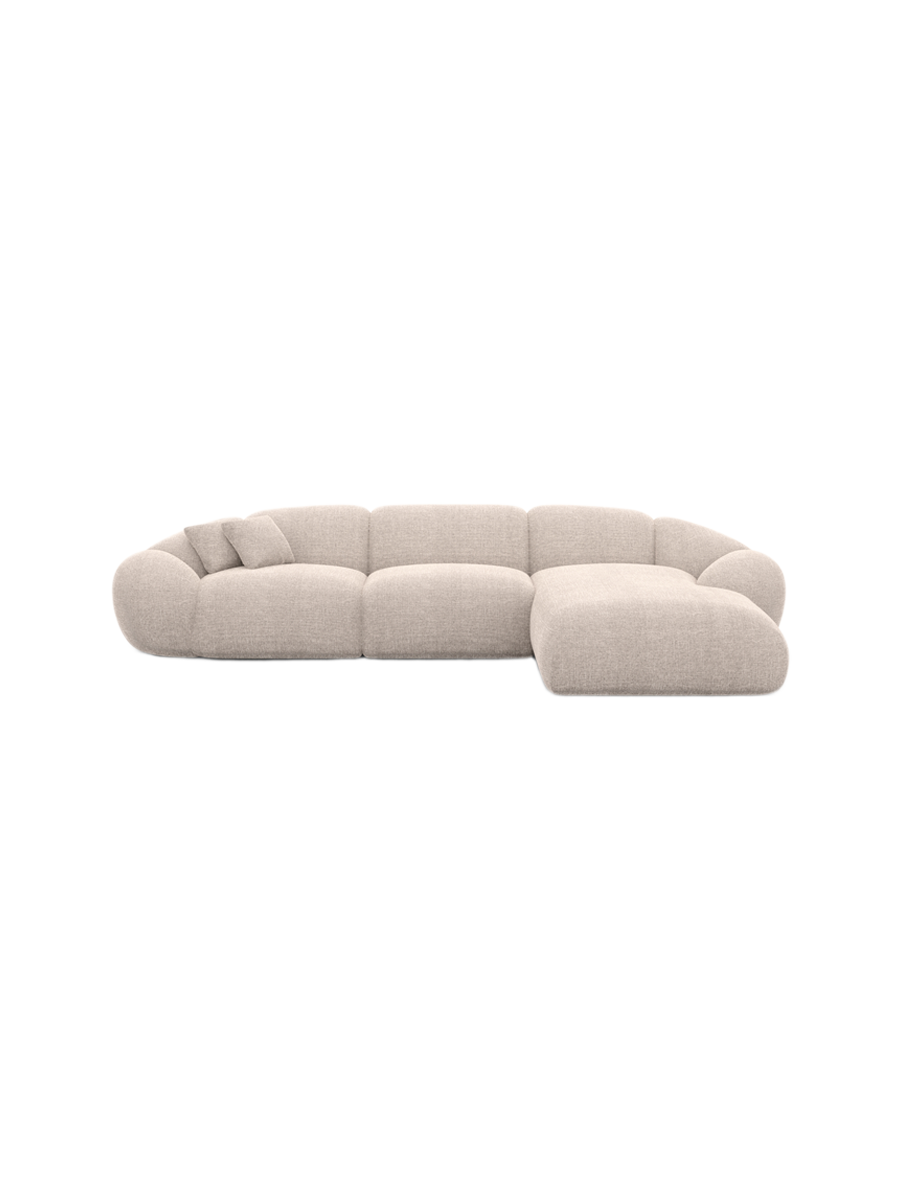 
4-Sitzer Design Ecksofa „Arden“ mit Strukturstoff-Bezug - Strukturstoff Anthrazit / Eckteil links