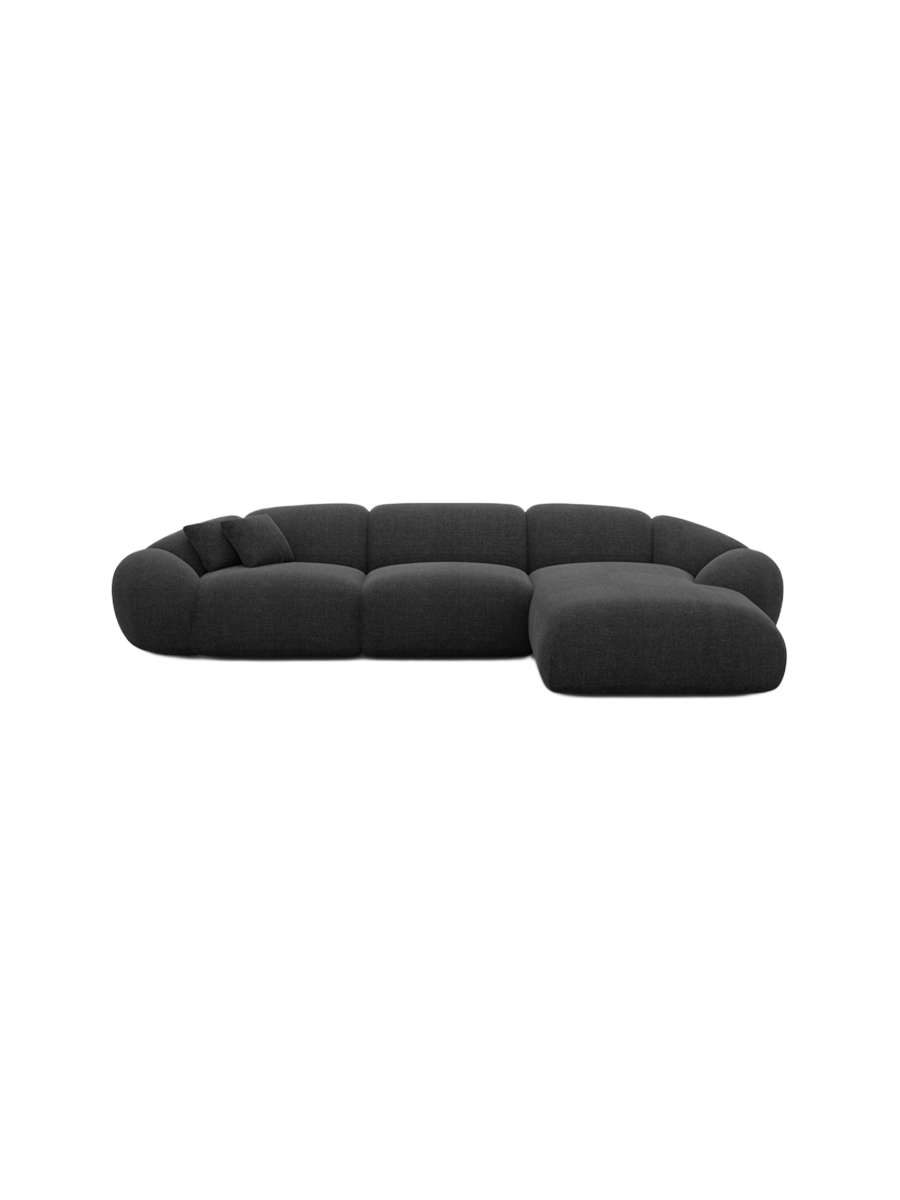 
4-Sitzer Design Ecksofa „Arden“ mit Strukturstoff-Bezug - Strukturstoff Anthrazit / Eckteil links