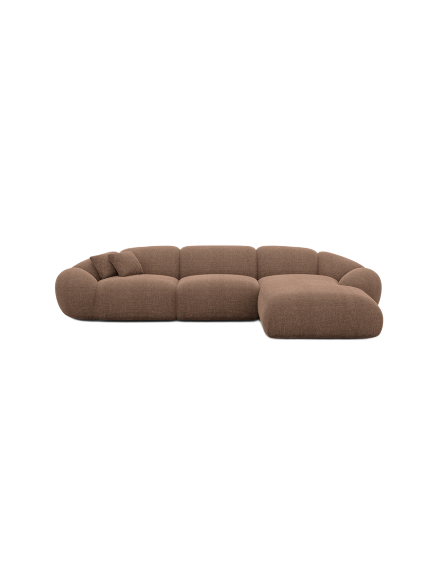 
4-Sitzer Design Ecksofa „Arden“ mit Strukturstoff-Bezug - Strukturstoff Anthrazit / Eckteil links