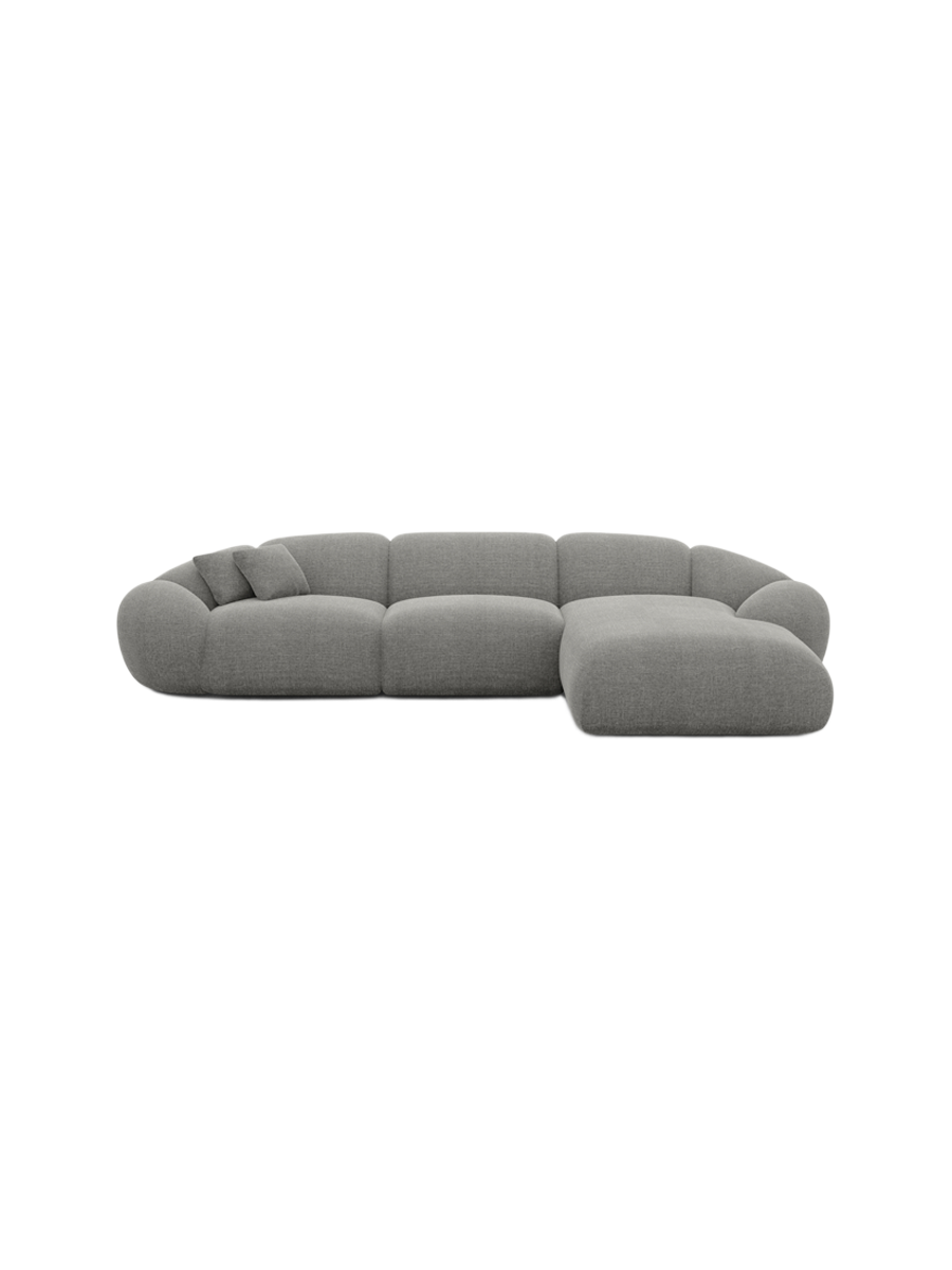 
4-Sitzer Design Ecksofa „Arden“ mit Strukturstoff-Bezug - Strukturstoff Anthrazit / Eckteil links