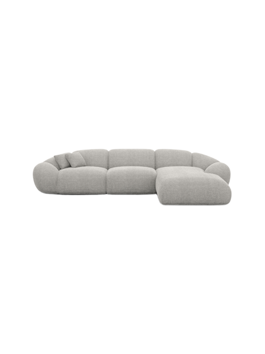 
4-Sitzer Design Ecksofa „Arden“ mit Strukturstoff-Bezug - Strukturstoff Anthrazit / Eckteil links