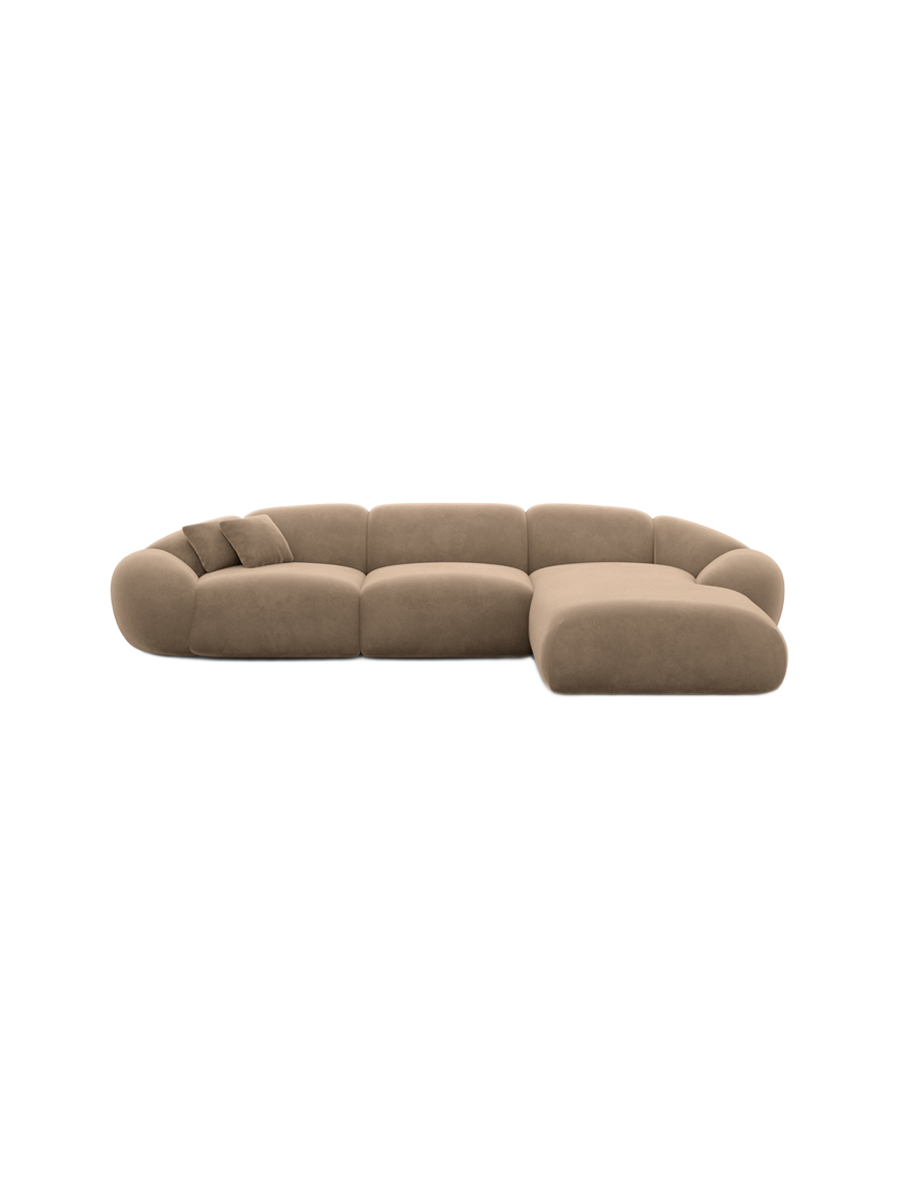 
4-Sitzer Design Ecksofa „Arden“ mit Samtbezug - Samtbezug Königsblau / Eckteil links