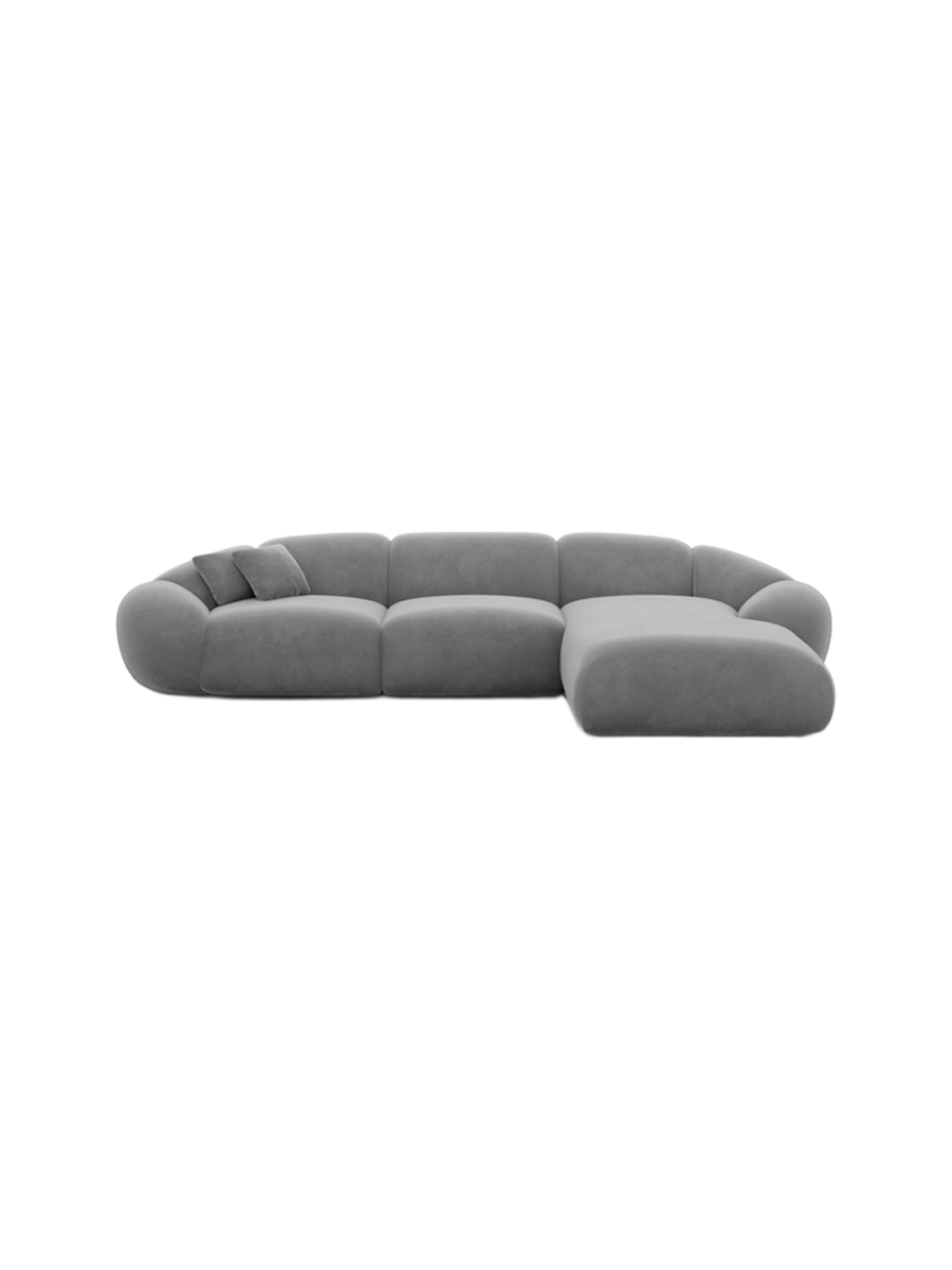 
4-Sitzer Design Ecksofa „Arden“ mit Samtbezug - Samtbezug Königsblau / Eckteil links