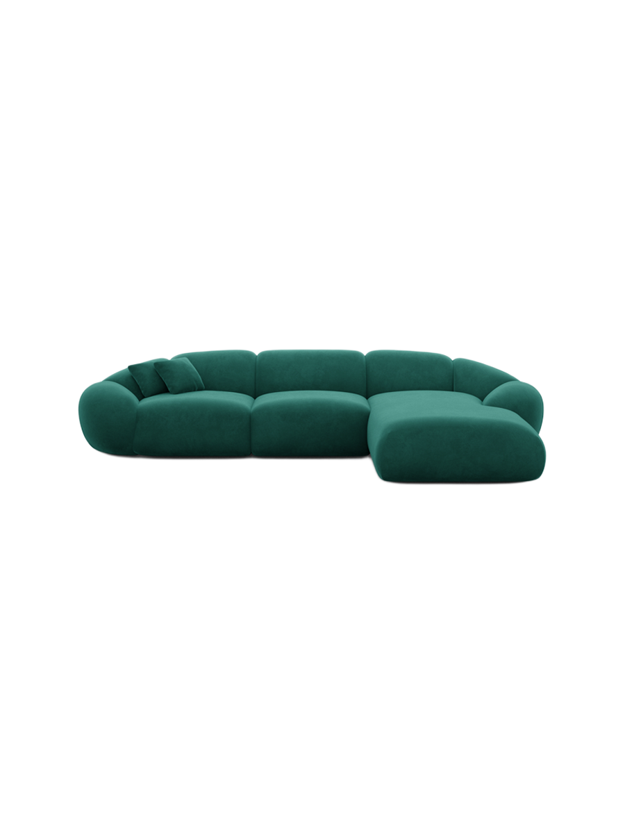 
4-Sitzer Design Ecksofa „Arden“ mit Samtbezug - Samtbezug Königsblau / Eckteil links