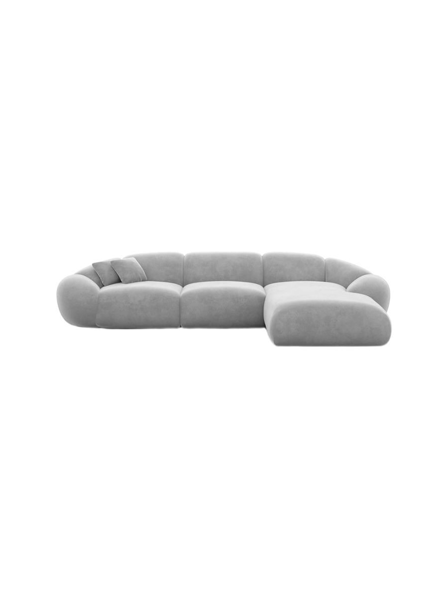 
4-Sitzer Design Ecksofa „Arden“ mit Samtbezug - Samtbezug Königsblau / Eckteil links