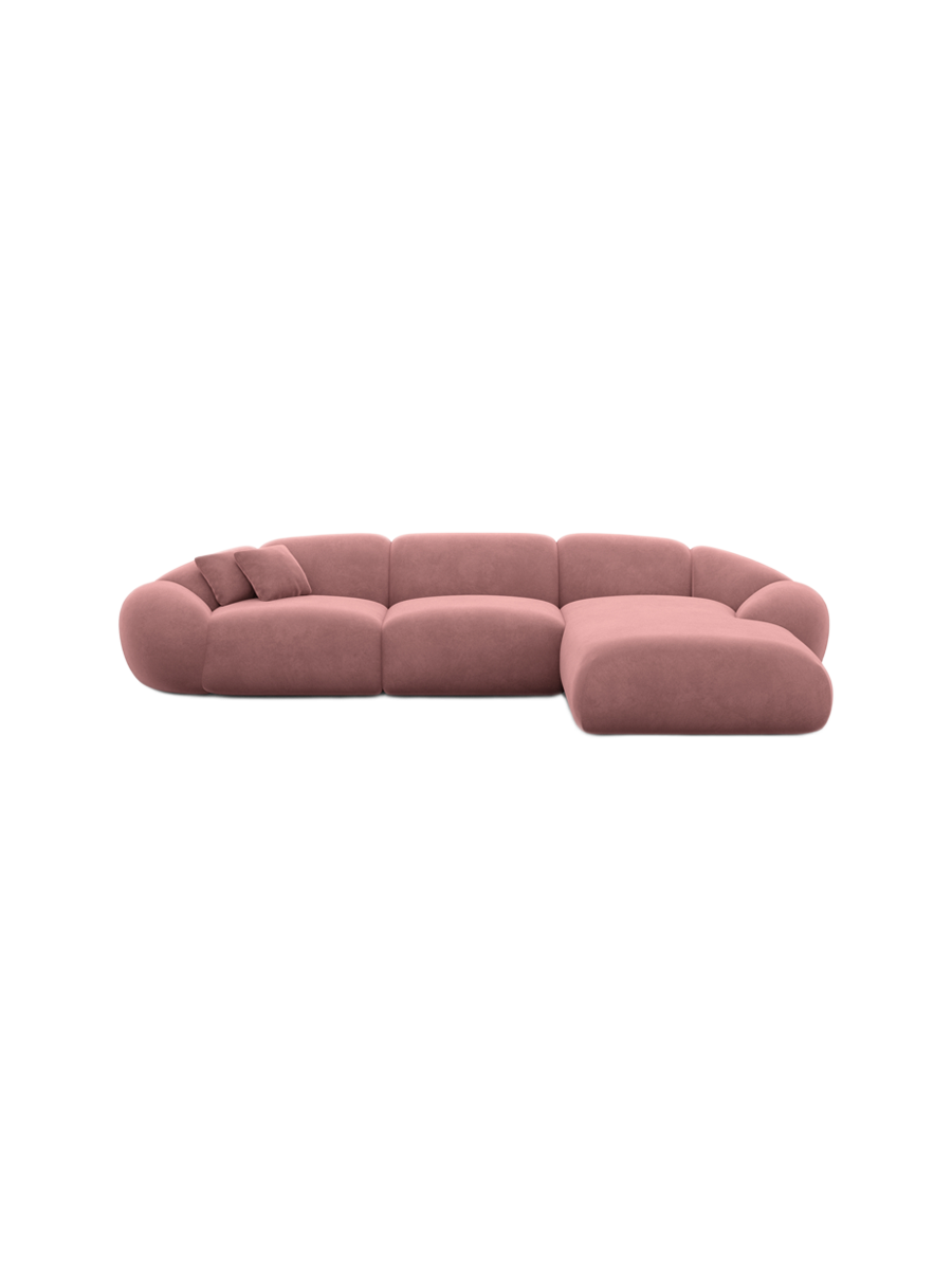 
4-Sitzer Design Ecksofa „Arden“ mit Samtbezug - Samtbezug Königsblau / Eckteil links