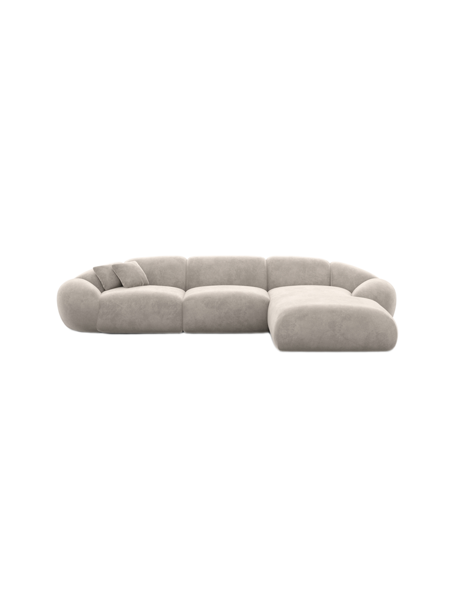 
4-Sitzer Design Ecksofa „Arden“ mit Samtbezug - Samtbezug Königsblau / Eckteil links