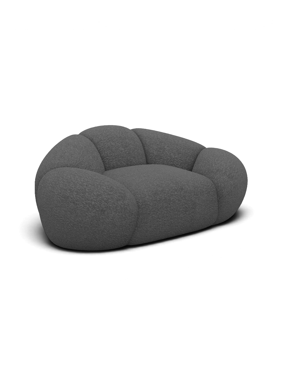
Designer lounge chair “Arden” with bouclé upholstery - Bouclé Graphite