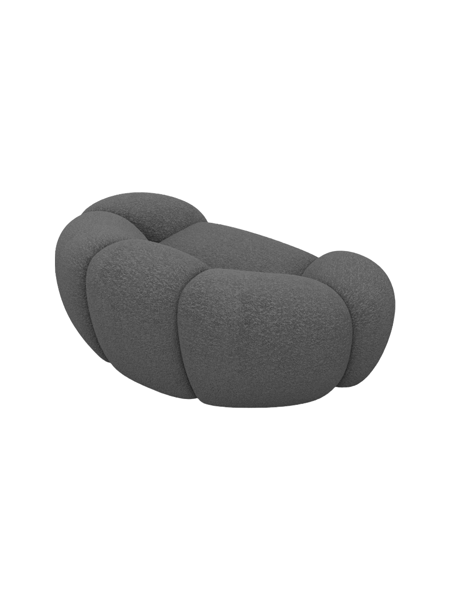 
Design Loungesessel „Arden“ mit Bouclé-Bezug - Bouclé Graphit