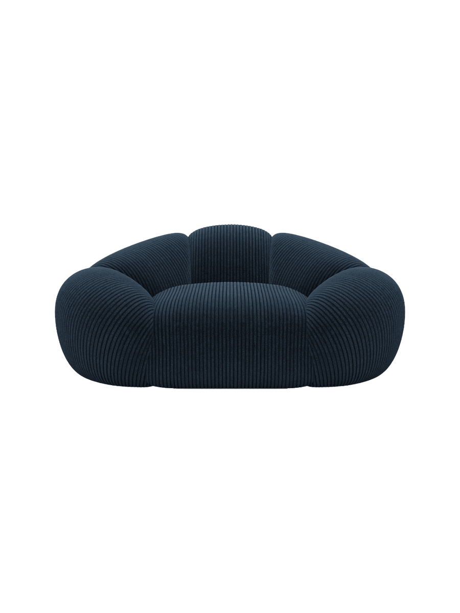 
Design Loungesessel „Arden“, Cordsamt - Cordsamt Dunkelblau