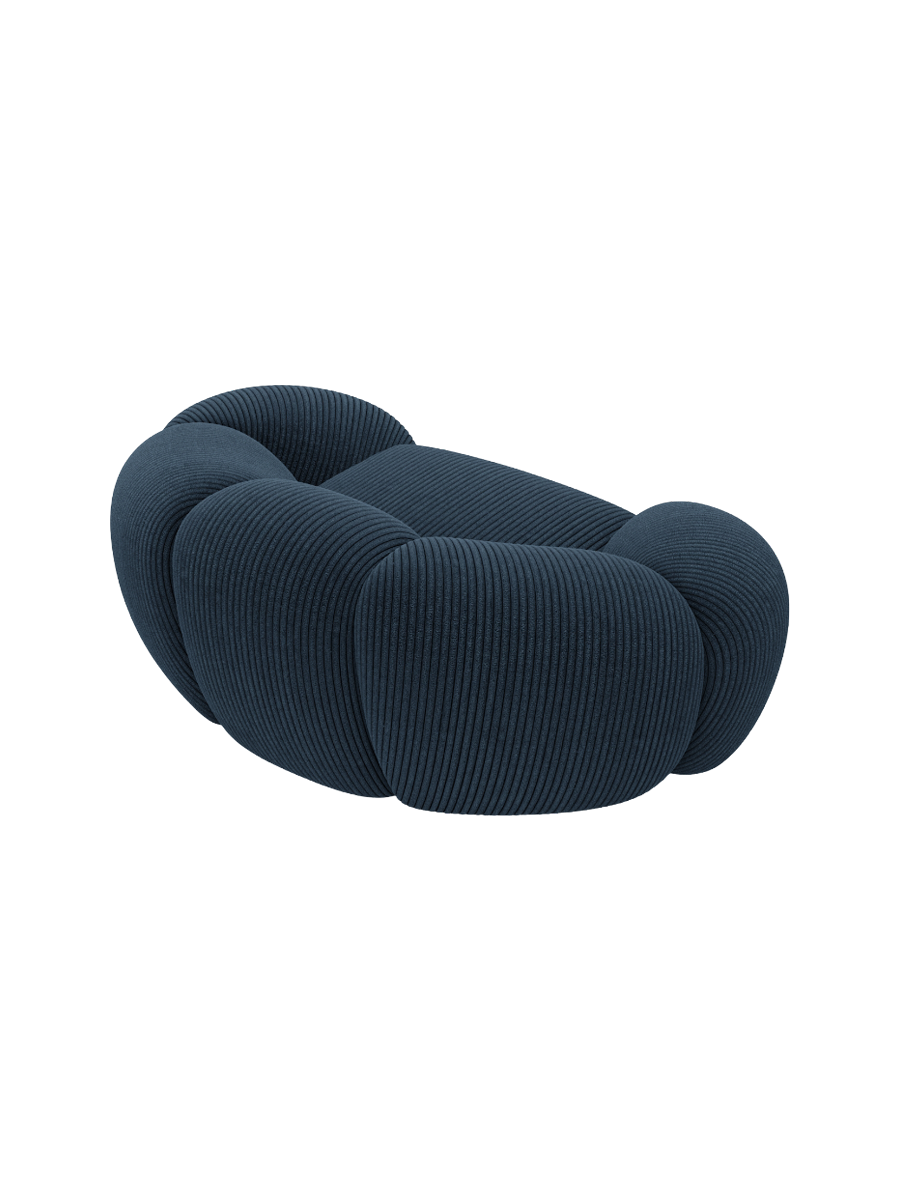 
Design Loungesessel „Arden“, Cordsamt - Cordsamt Dunkelblau