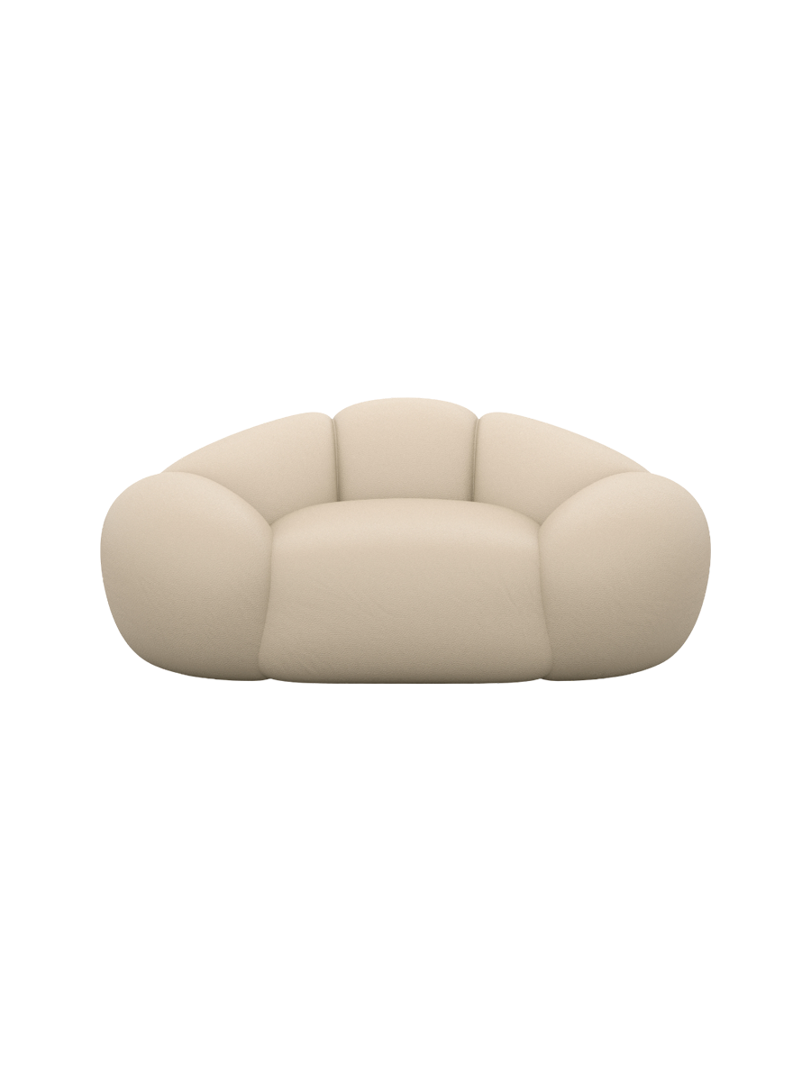 
Design Echtleder Loungesessel „Arden“ - Echtleder Beige