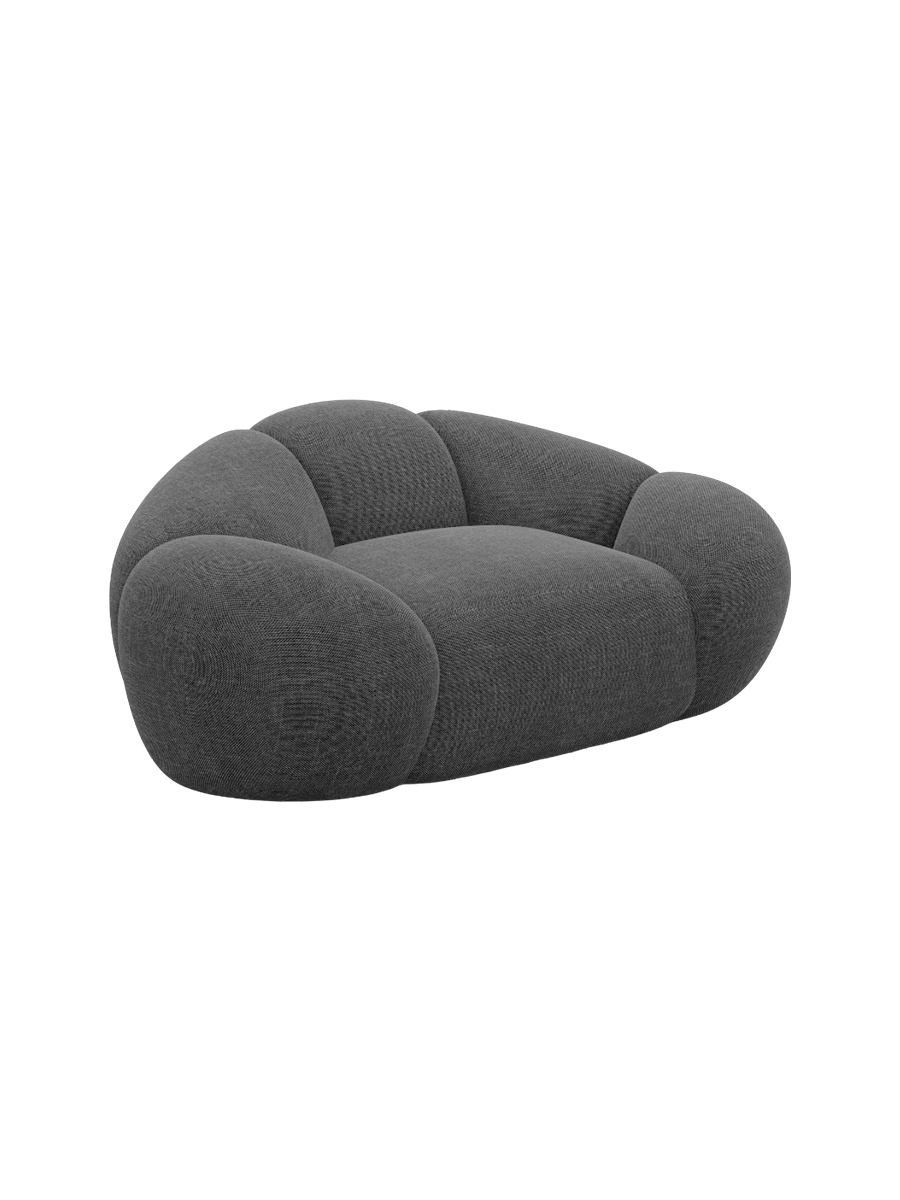 
Design Loungesessel „Arden“ mit Strukturstoff-Bezug - Strukturstoff Anthrazit