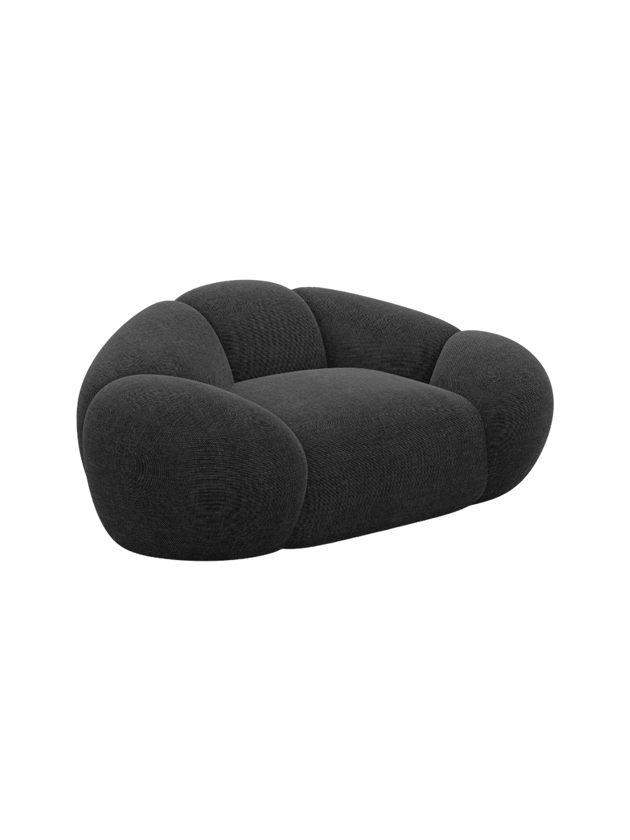 
Design Loungesessel „Arden“ mit Strukturstoff-Bezug - Strukturstoff Anthrazit