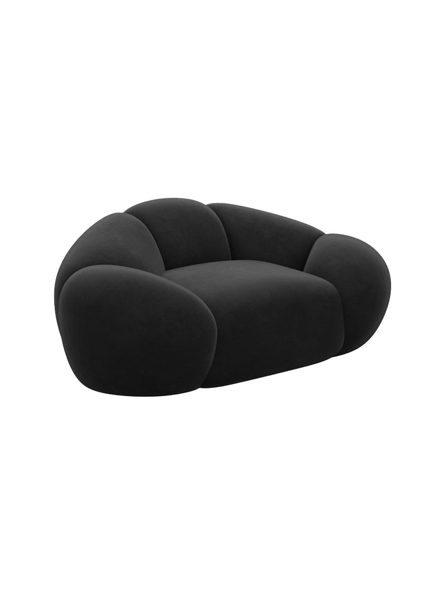 
Design Loungesessel „Arden“ mit Samtbezug - Samtbezug Königsblau