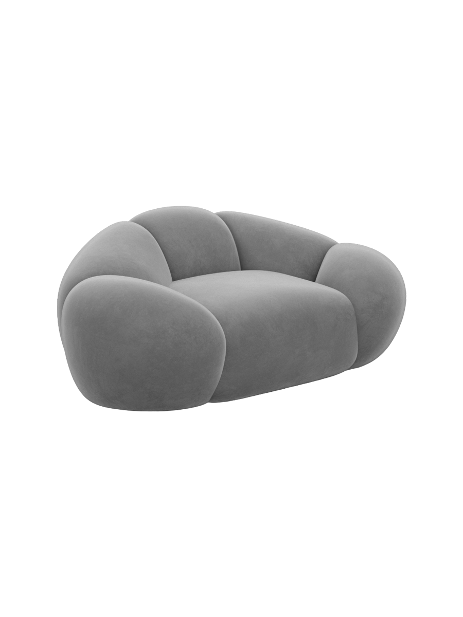 
Design Loungesessel „Arden“ mit Samtbezug - Samtbezug Königsblau