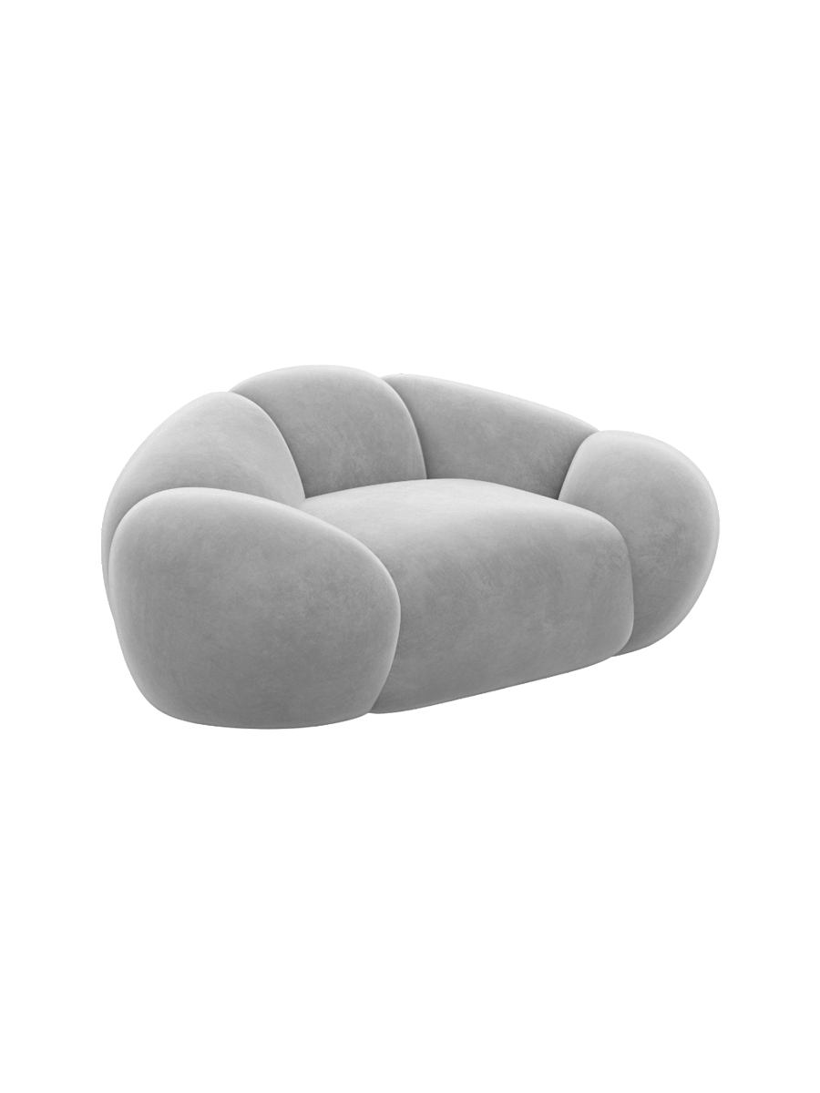 
Design Loungesessel „Arden“ mit Samtbezug - Samtbezug Königsblau