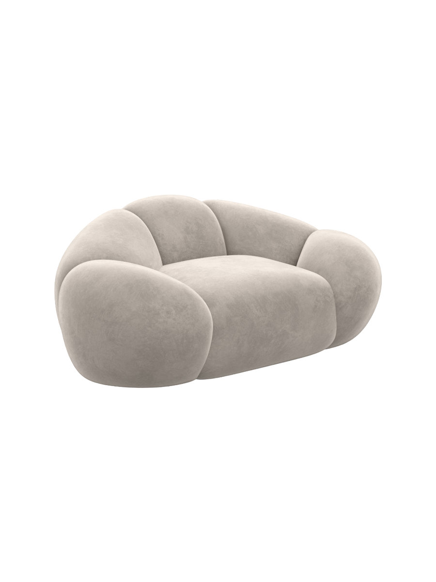 
Design Loungesessel „Arden“ mit Samtbezug - Samtbezug Königsblau