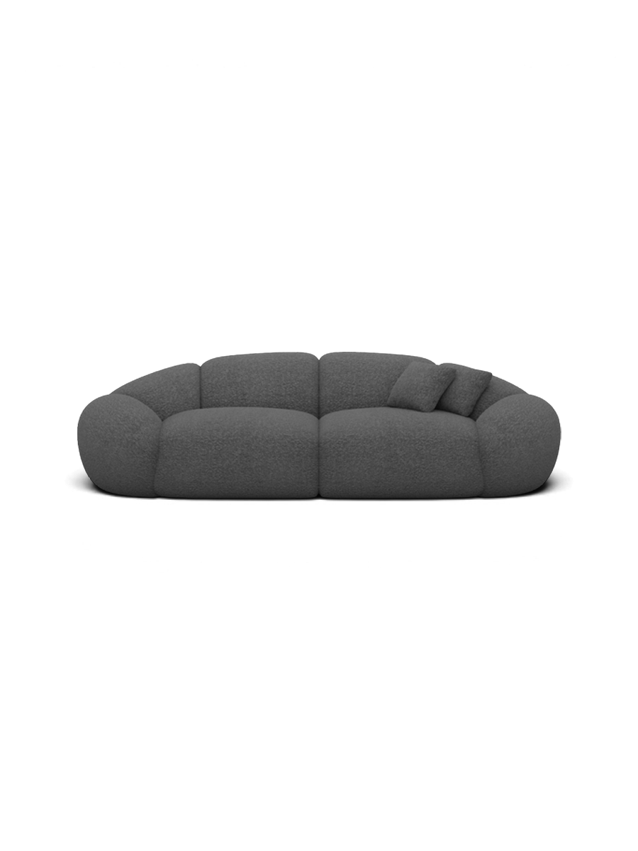 
2-seat designer sofa “Arden” with bouclé upholstery - Bouclé Graphite