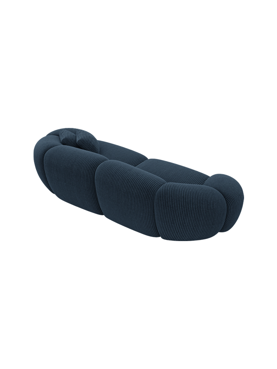 
2-Sitzer Design Sofa „Arden“, Cordsamt - Cordsamt Dunkelblau