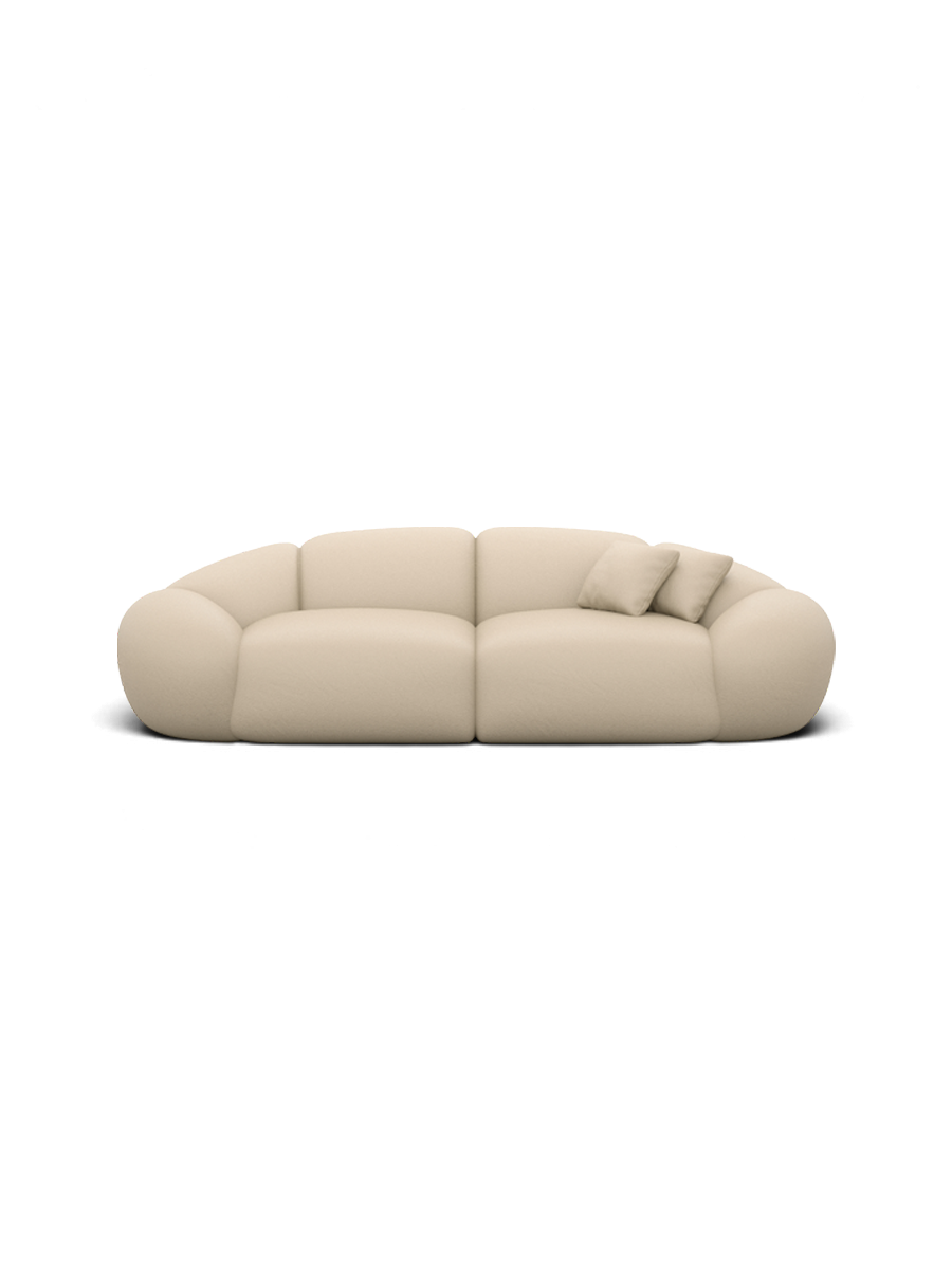 
2-seat designer genuine leather sofa “Arden” - Genuine leather Beige