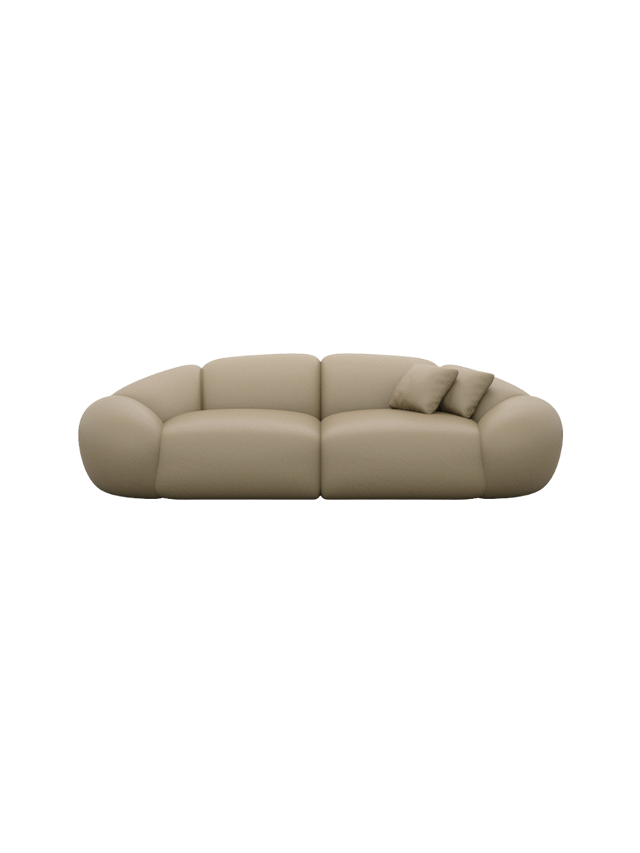 
2-Sitzer Design Echtleder Sofa „Arden“ - Echtleder Beige
