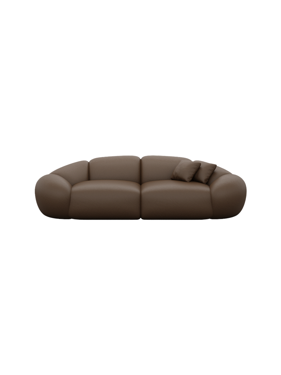 
2-Sitzer Design Echtleder Sofa „Arden“ - Echtleder Beige