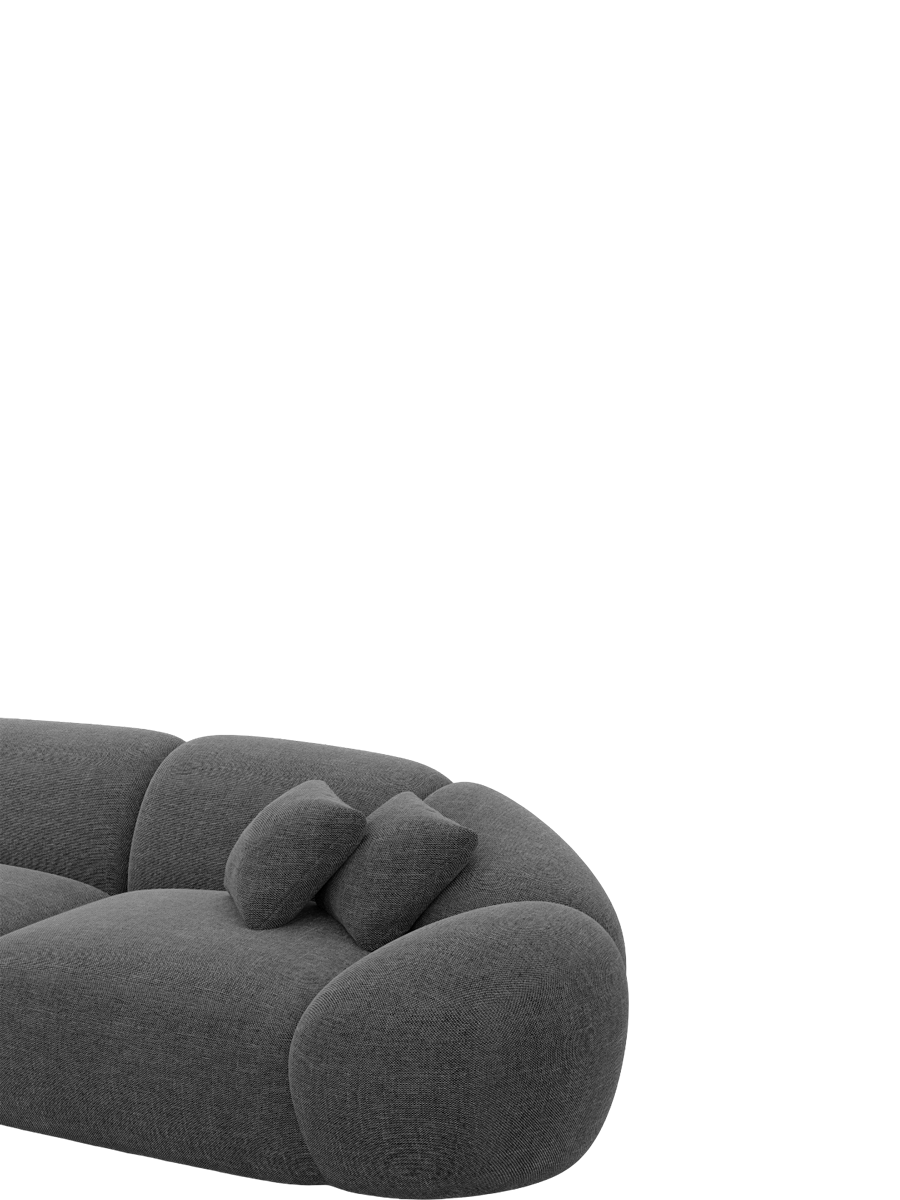 
2-Sitzer Design Sofa „Arden“ mit Strukturstoff-Bezug - Strukturstoff Anthrazit